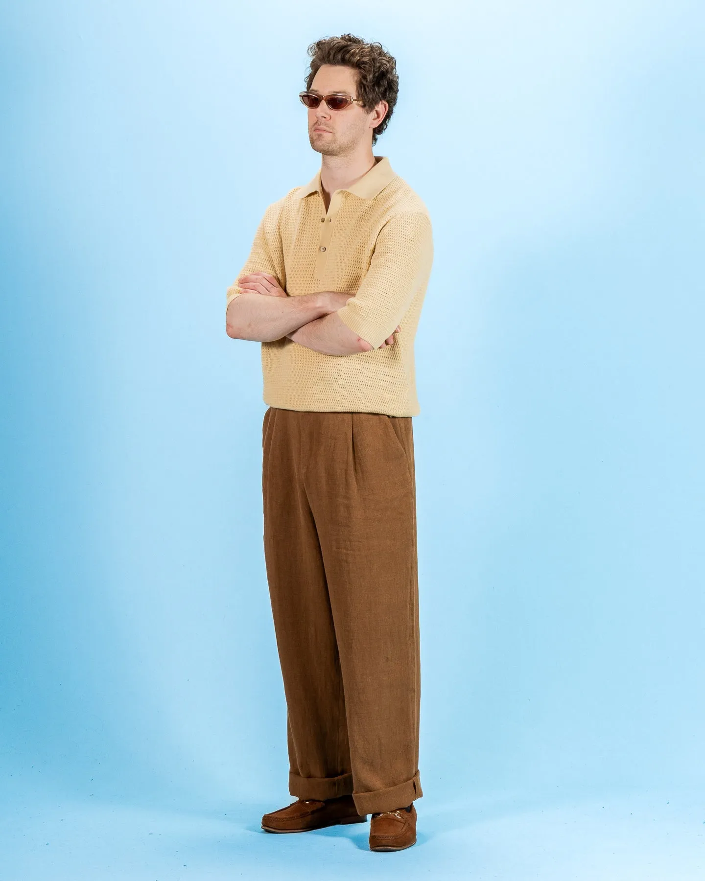 Honeycomb Knitted Polo - Butter Yellow sold by Standard and Strange product image thumbnail 4