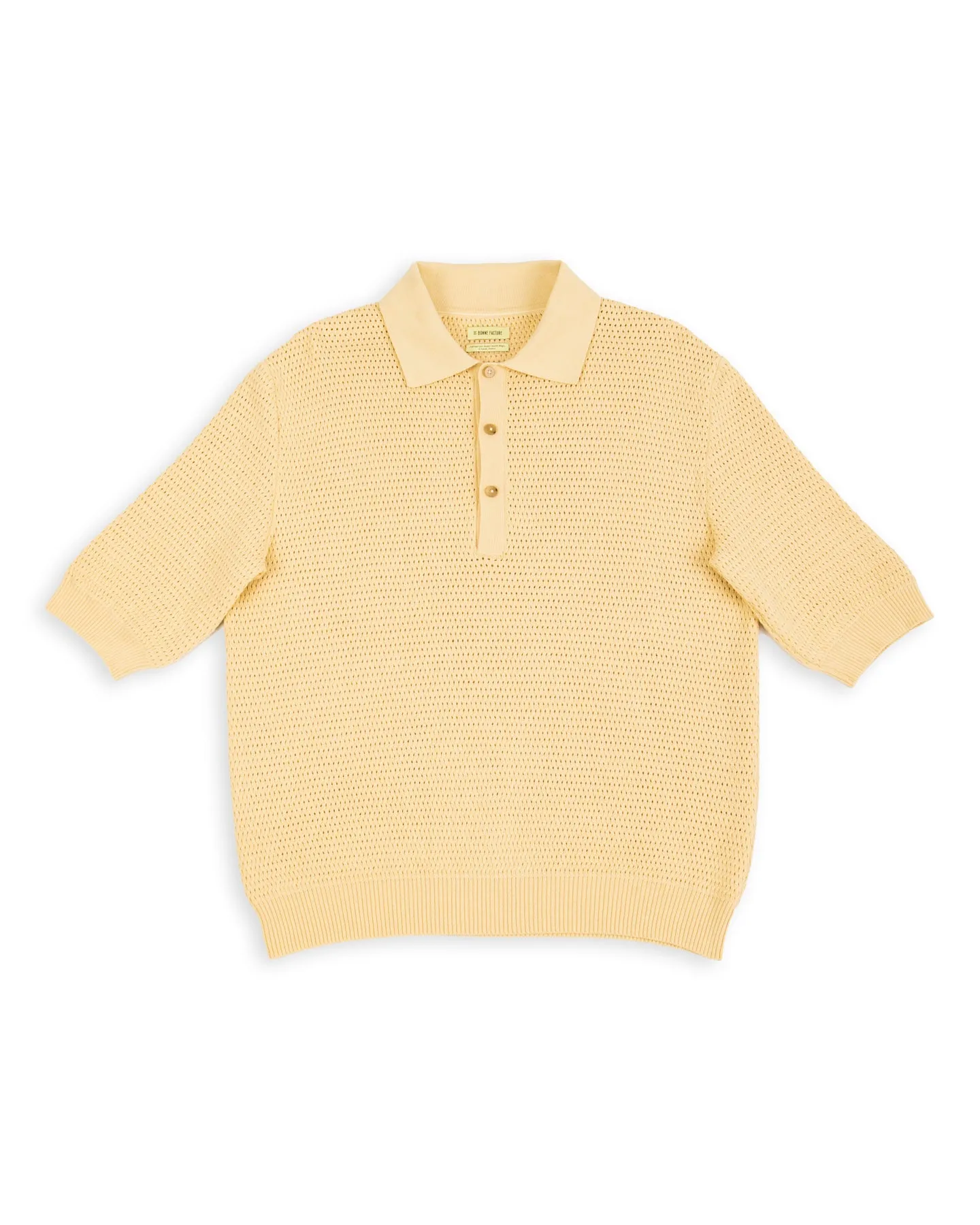Honeycomb Knitted Polo - Butter Yellow sold by Standard and Strange