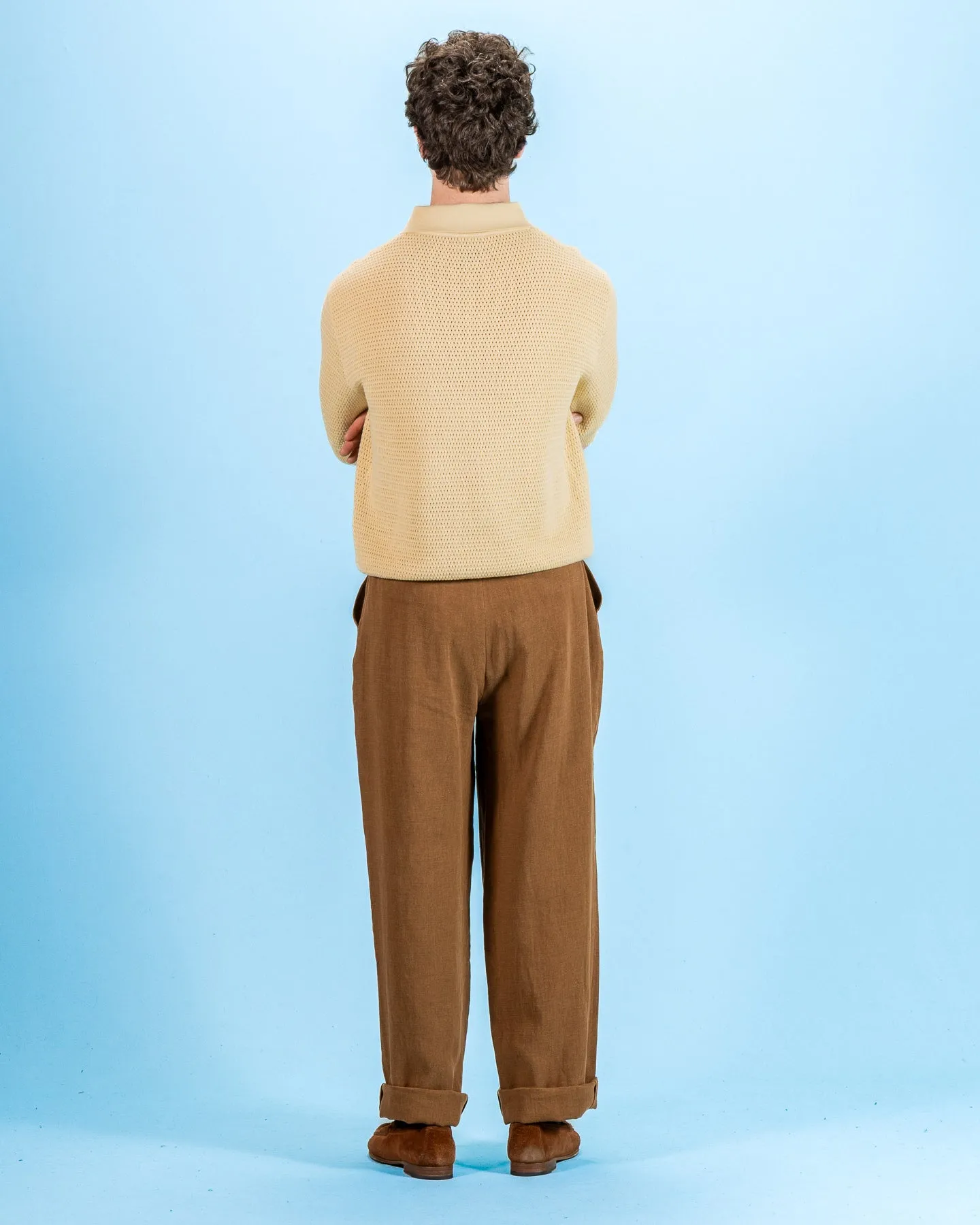 Honeycomb Knitted Polo - Butter Yellow sold by Standard and Strange product image thumbnail 5