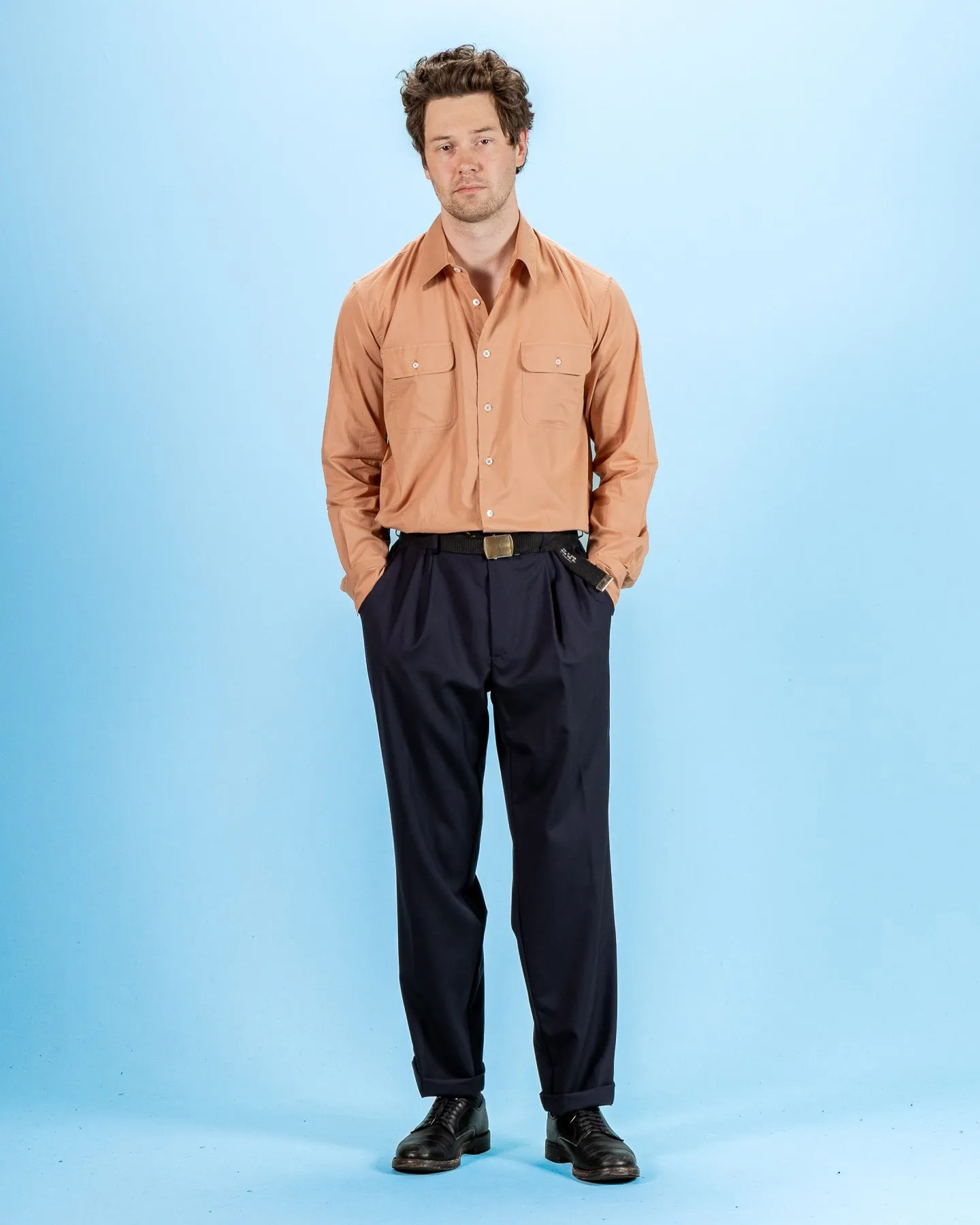One Pleat Trousers - Navy Wool sold by Standard and Strange product image thumbnail 5