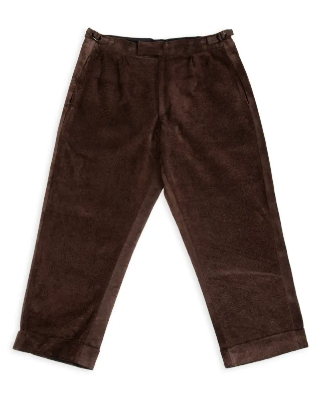Wysman Pant - Brown British Calf Roughout made by Standard and Strange