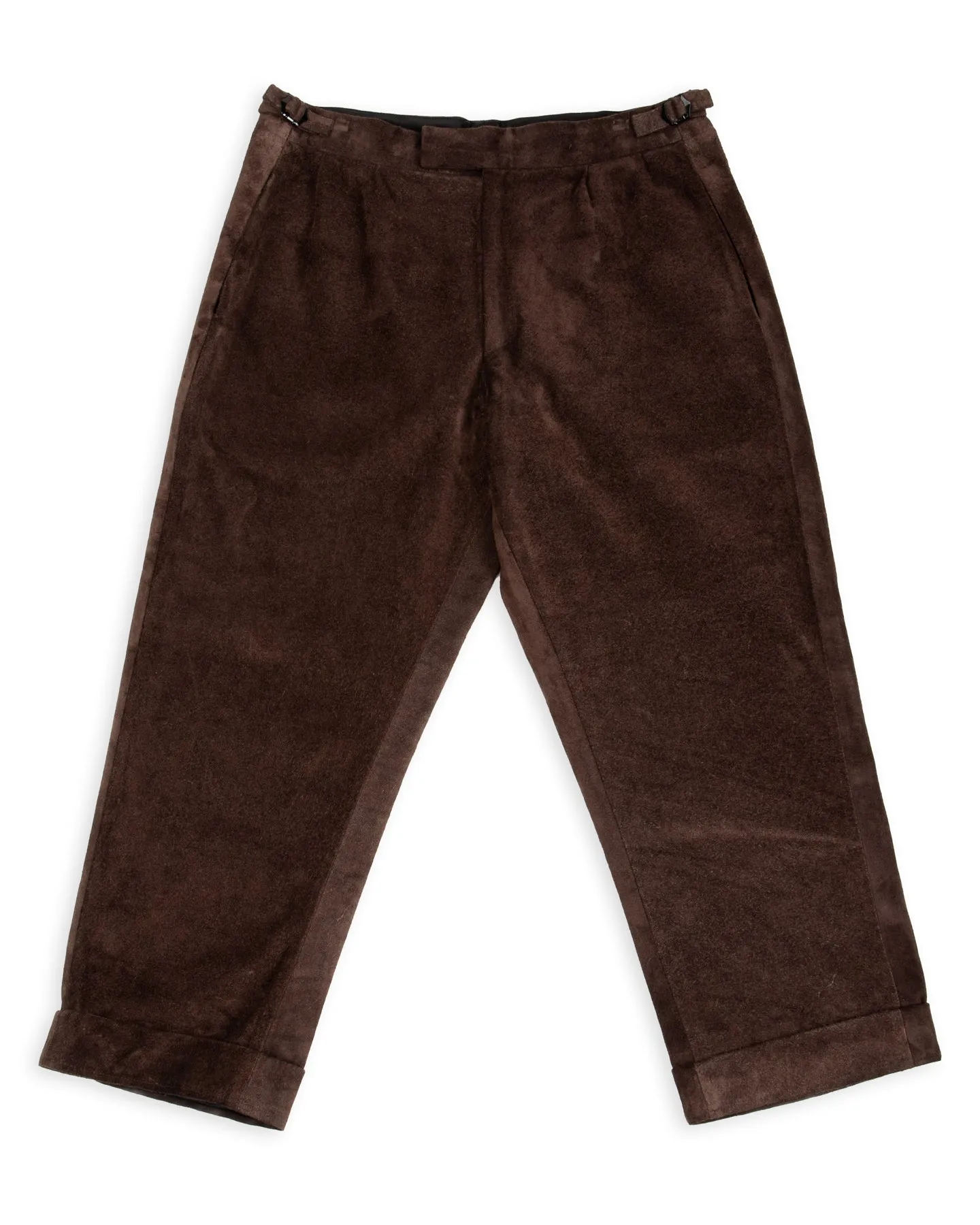 Wysman Pant - Brown British Calf Roughout sold by Standard and Strange