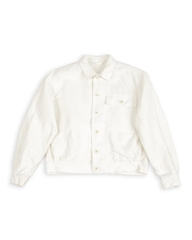 French Work Jacket - Off-White Hemp Canvas made by Nigel Cabourn