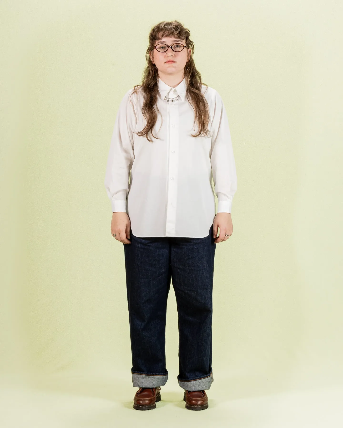 Sally Side Slit Shirt - White Heavy Poplin 38/OS sold by Standard and Strange product image thumbnail 3