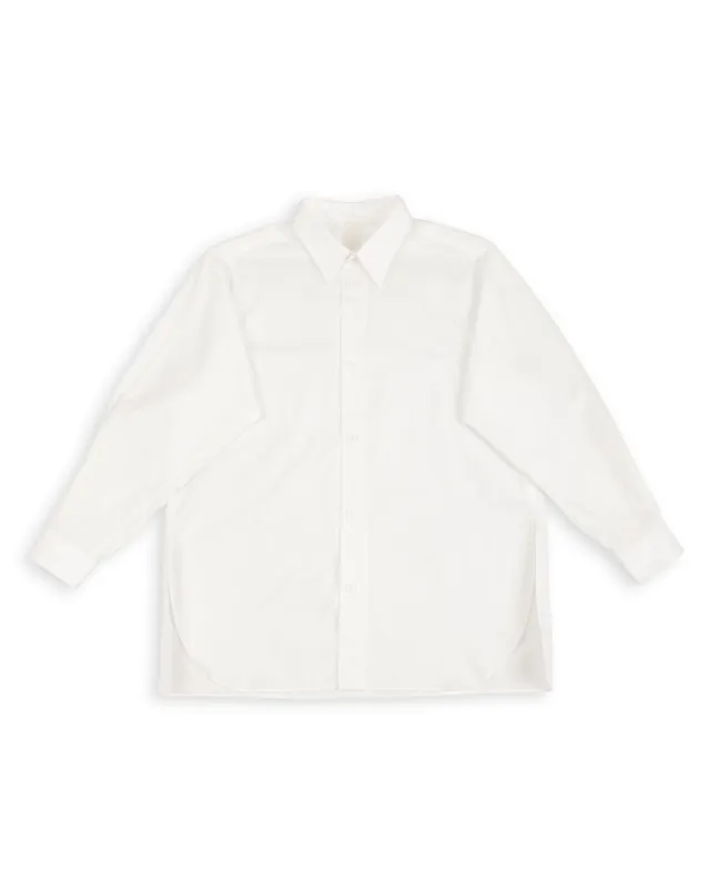 Sally Side Slit Shirt - White Heavy Poplin 38/OS made by Standard and Strange
