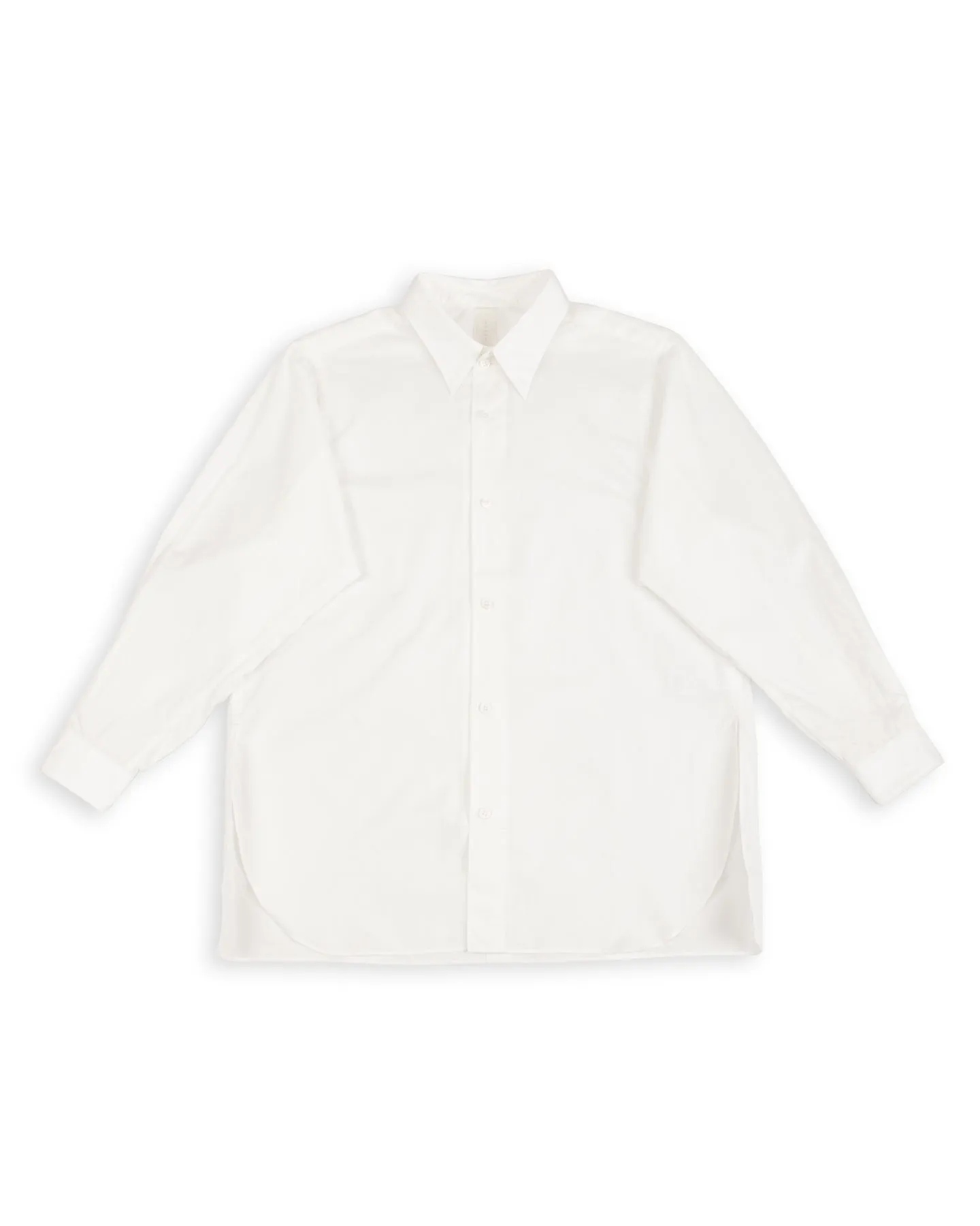 Sally Side Slit Shirt - White Heavy Poplin 38/OS sold by Standard and Strange