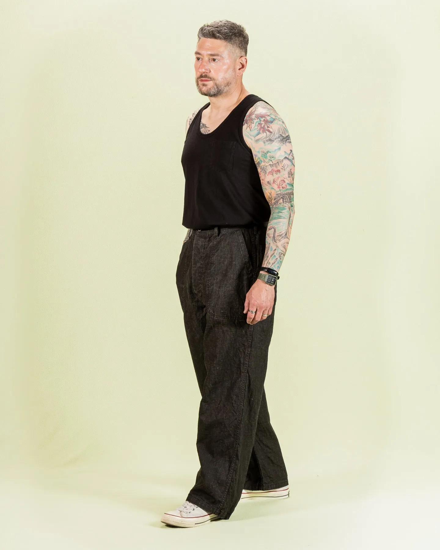 WWII 40's U.S. Navy Utility Trousers - Sumi Coated Linen sold by Standard and Strange product image thumbnail 4