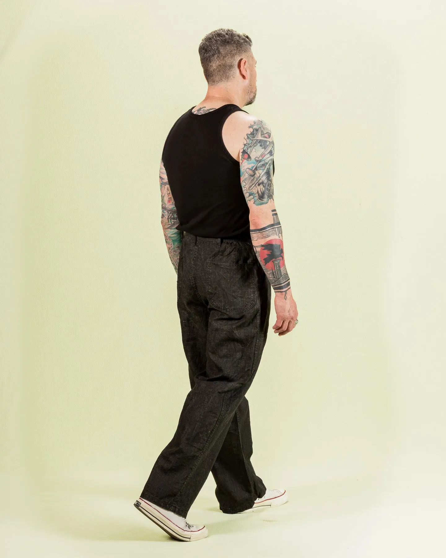 WWII 40's U.S. Navy Utility Trousers - Sumi Coated Linen sold by Standard and Strange product image thumbnail 5