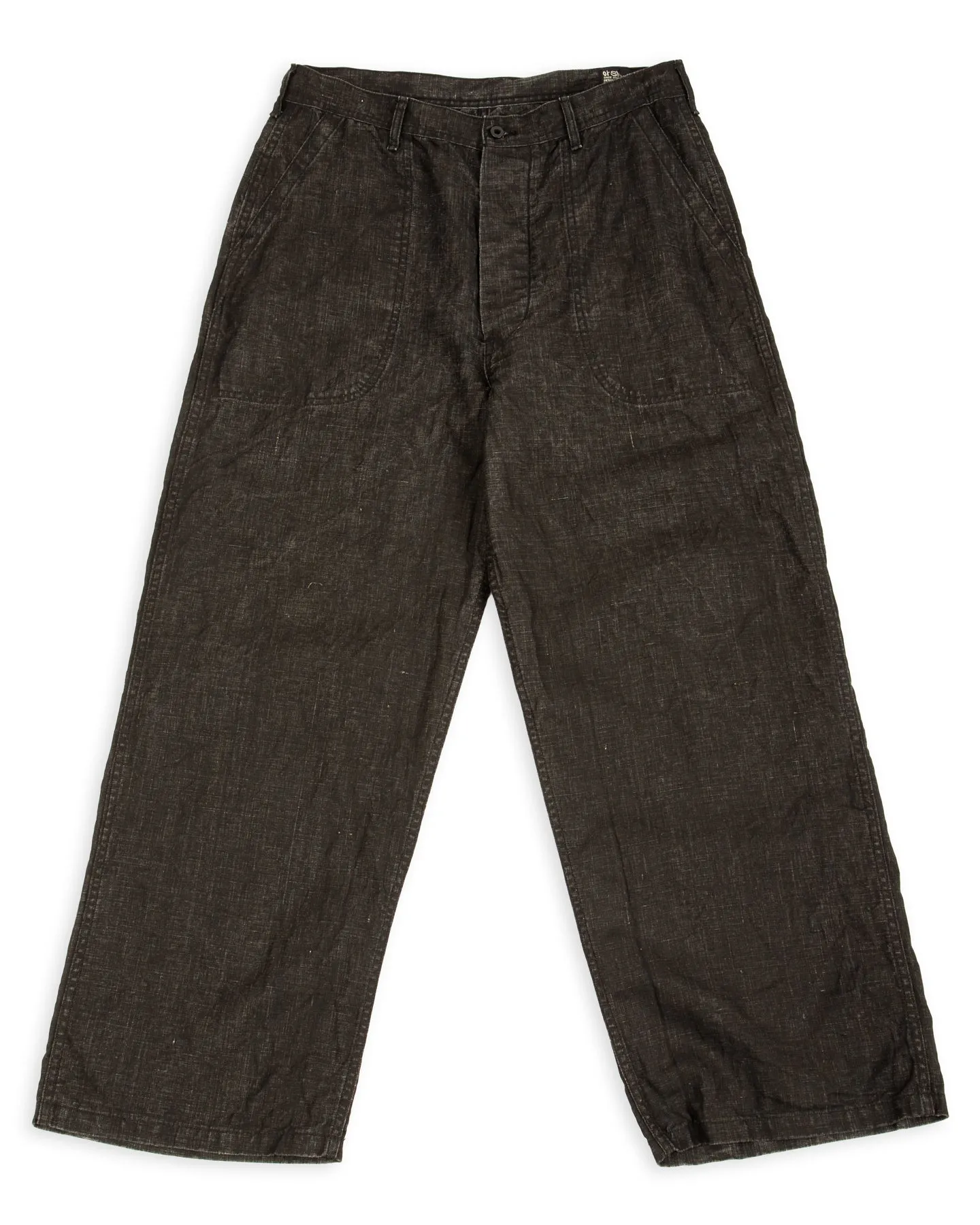 WWII 40's U.S. Navy Utility Trousers - Sumi Coated Linen sold by Standard and Strange