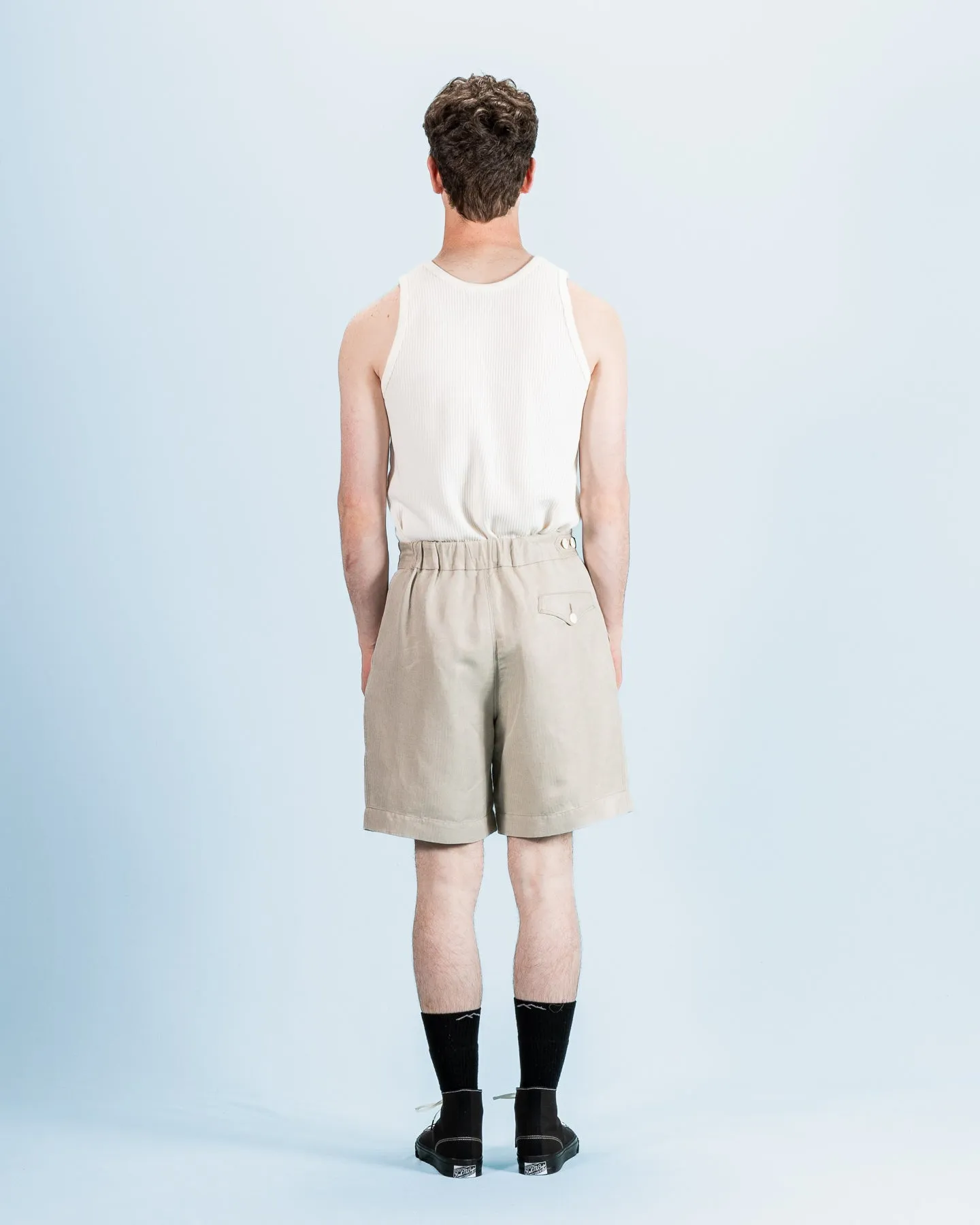 Oblique Shorts - Natural Silk Linen Fine HBT sold by Standard and Strange product image thumbnail 5