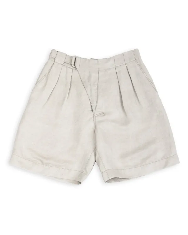 Oblique Shorts - Natural Silk Linen Fine HBT made by Standard and Strange