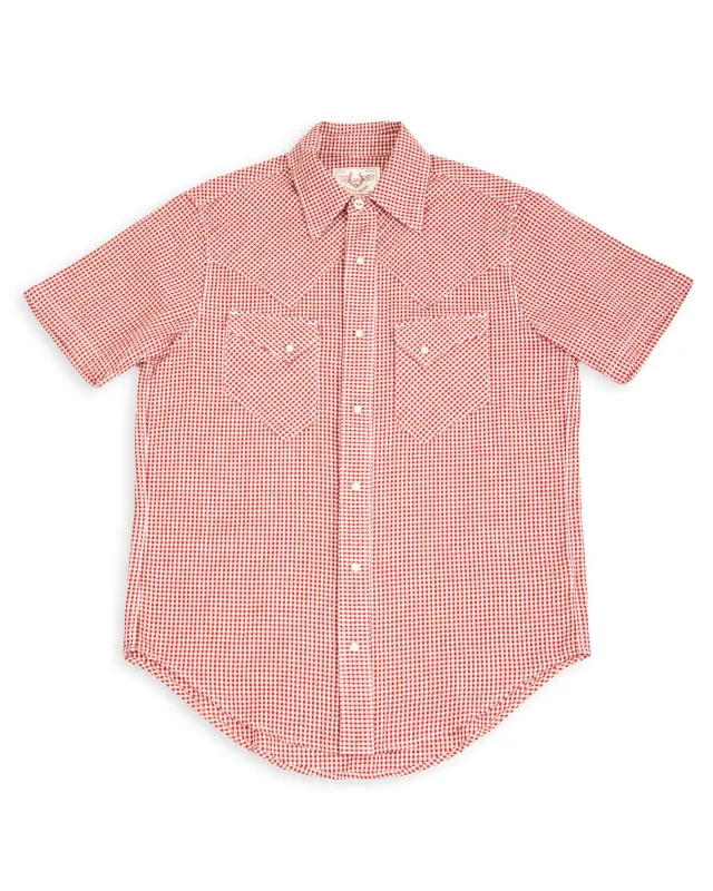 North Fork S/S Shirt - Red Gingham made by Freenote Cloth