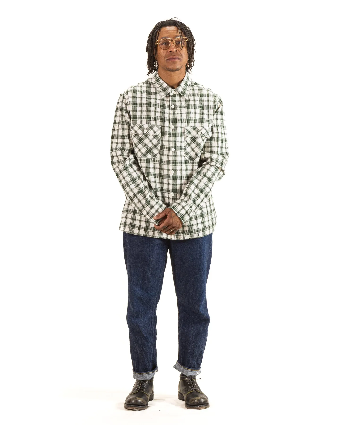 Benson Shirt - Cactus Green Plaid sold by Standard and Strange product image thumbnail 3