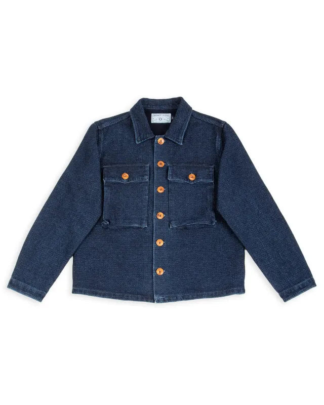 Midway CPO Shirt - Sashiko Single Rinsed made by Freenote Cloth