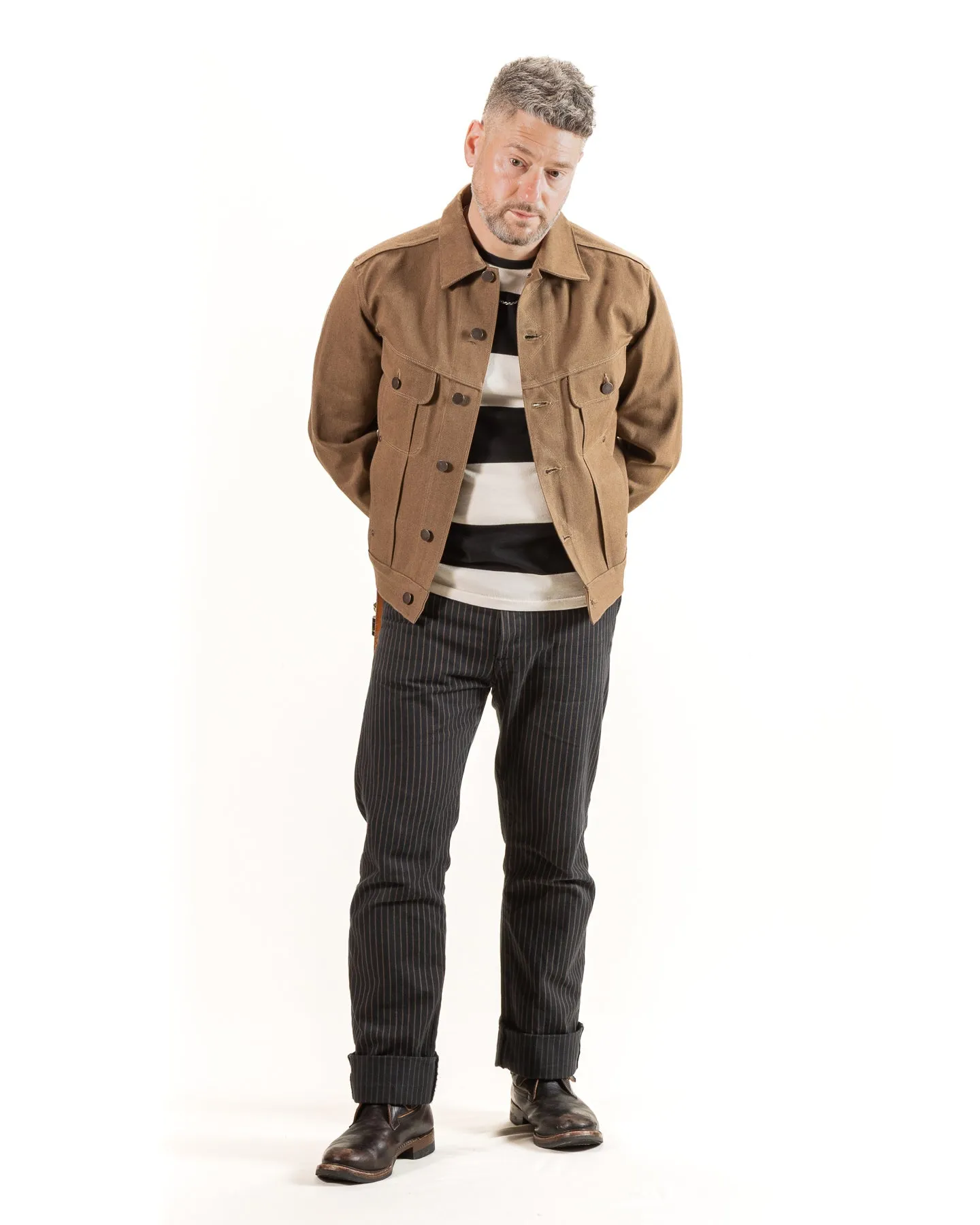 High Low Jacket - 15oz Light Brown Denim sold by Standard and Strange product image thumbnail 4