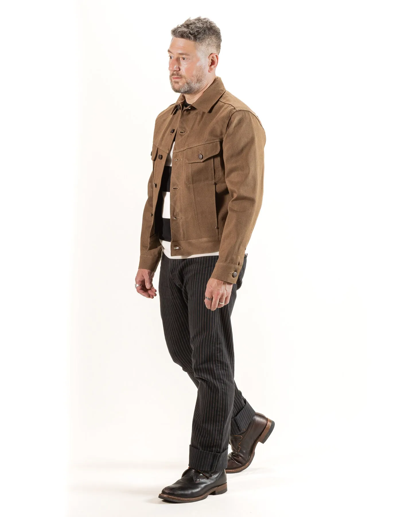 High Low Jacket - 15oz Light Brown Denim sold by Standard and Strange product image thumbnail 5