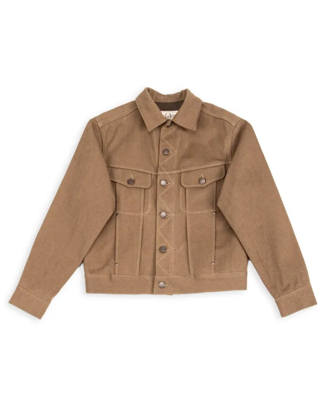 High Low Jacket - 15oz Light Brown Denim made by Freenote Cloth
