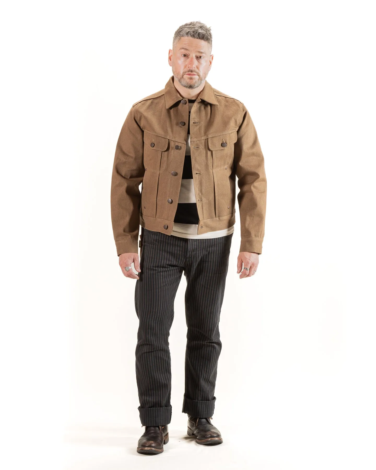 High Low Jacket - 15oz Light Brown Denim sold by Standard and Strange product image thumbnail 3