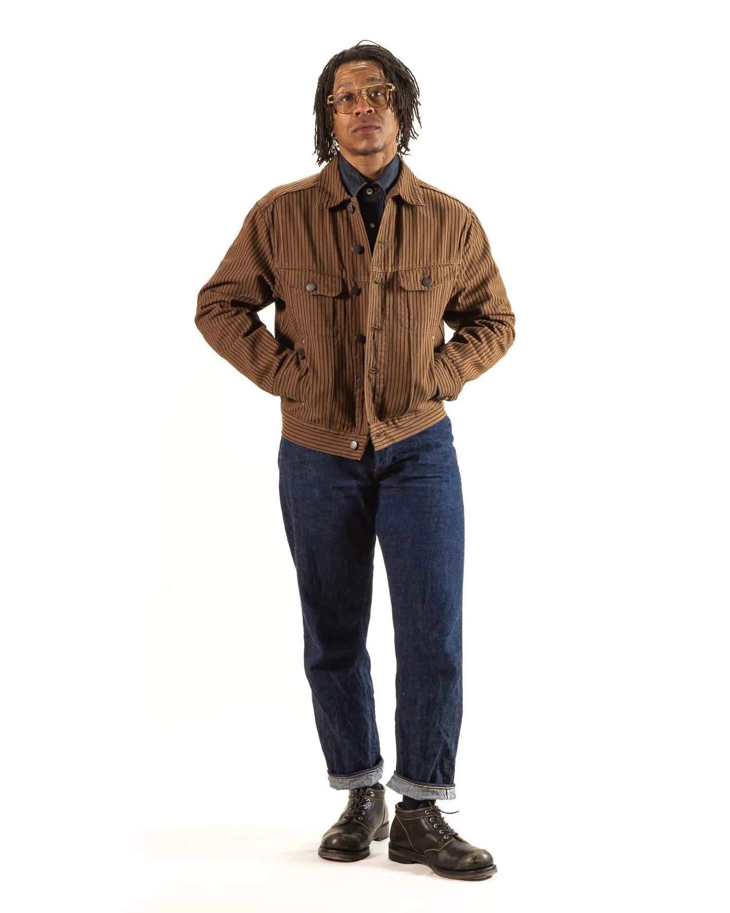 High Low Jacket - Brown Herringbone Dobby sold by Standard and Strange product image thumbnail 4