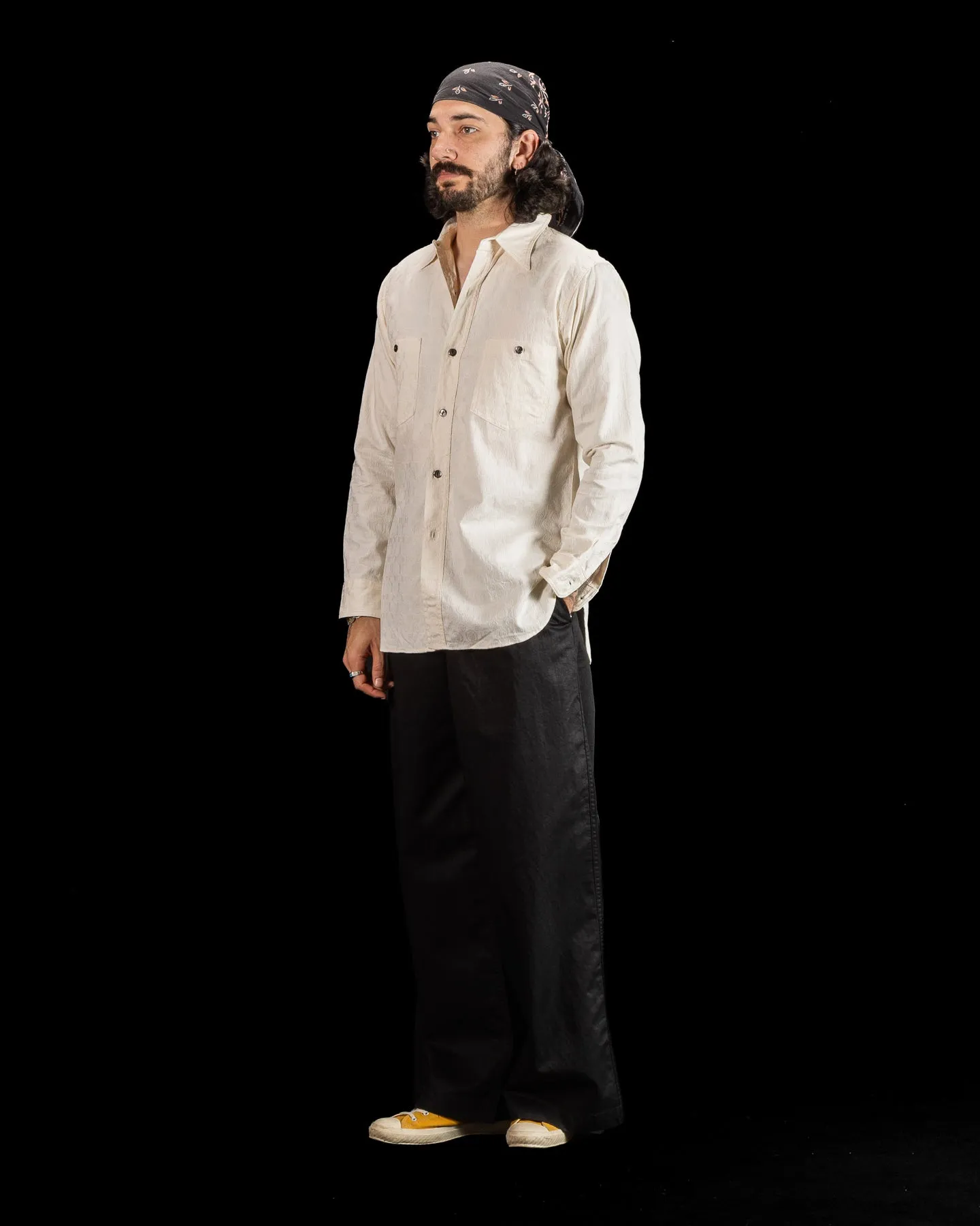 Fine Pattern Jacquard Open Pocket Work Shirt - Salt White sold by Standard and Strange product image thumbnail 4