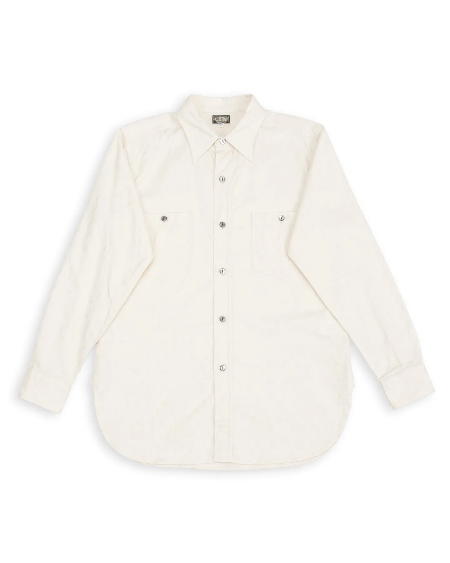 Fine Pattern Jacquard Open Pocket Work Shirt - Salt White sold by Standard and Strange