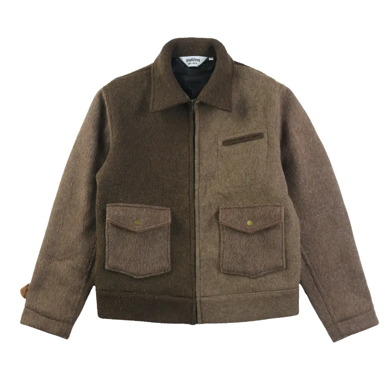 Wool Crew Jacket - Brown sold by Patina