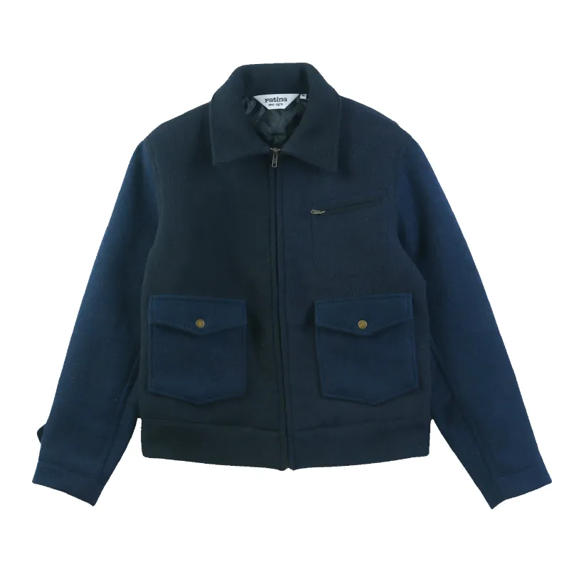 Wool Crew Jacket - Navy sold by Patina