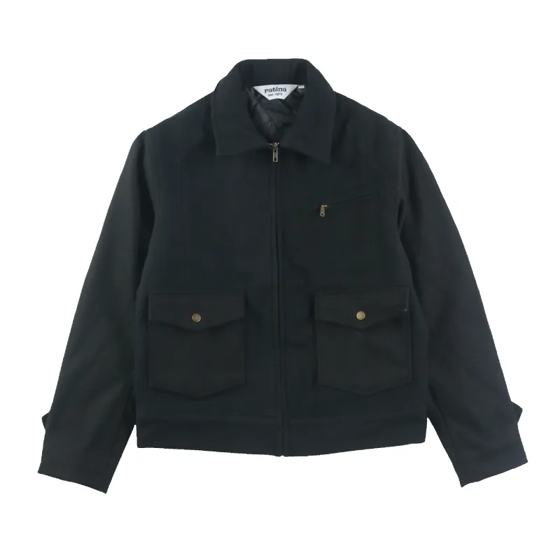 Wool Crew Jacket - Black sold by Patina