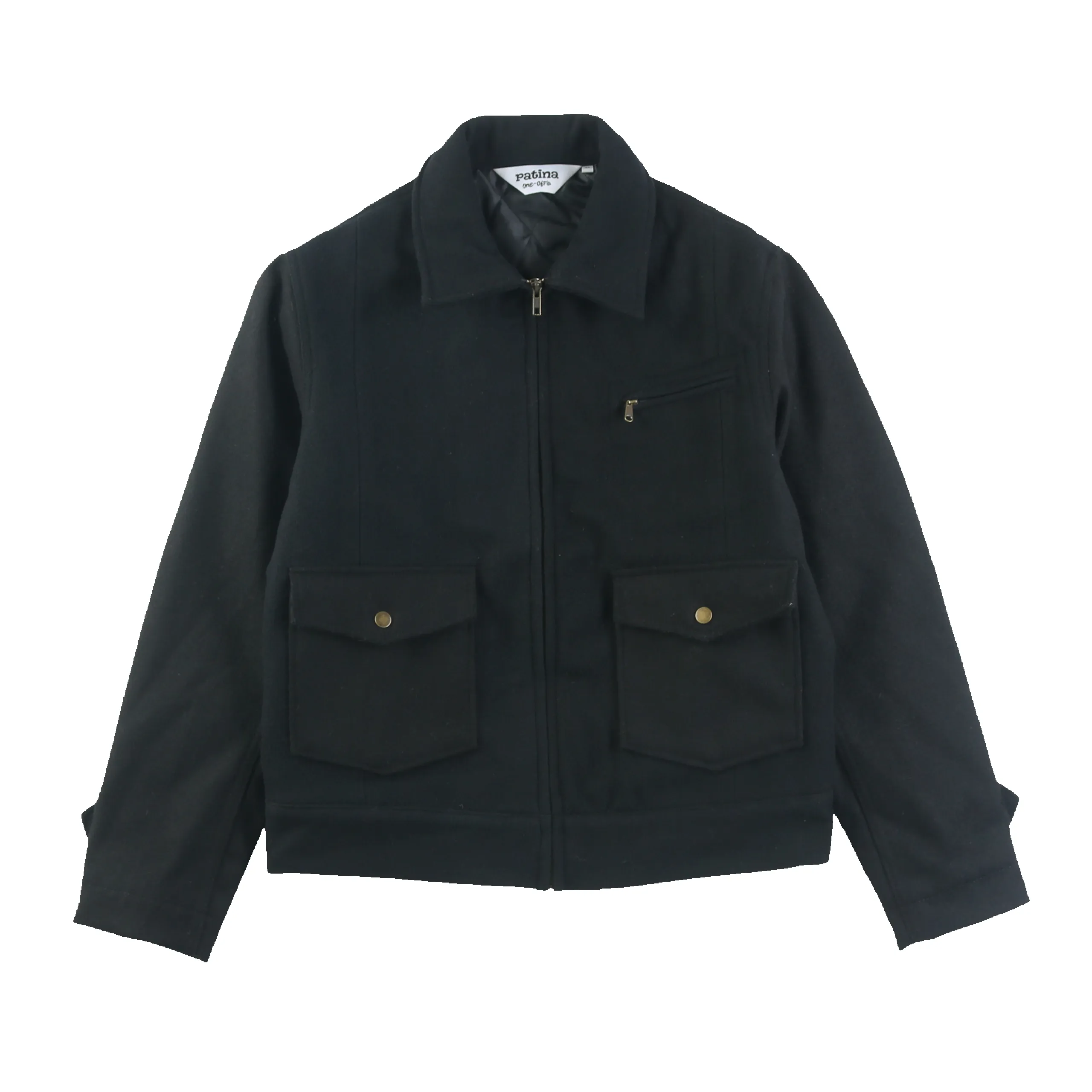 Wool Crew Jacket - Black sold by Patina