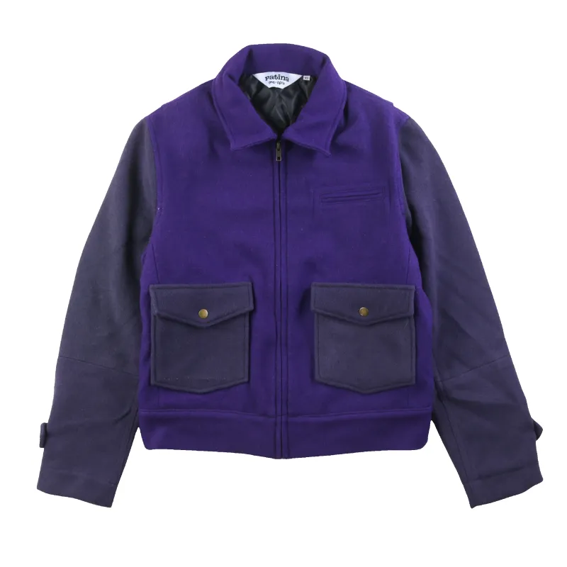 Wool Crew Jacket - Purple sold by Patina