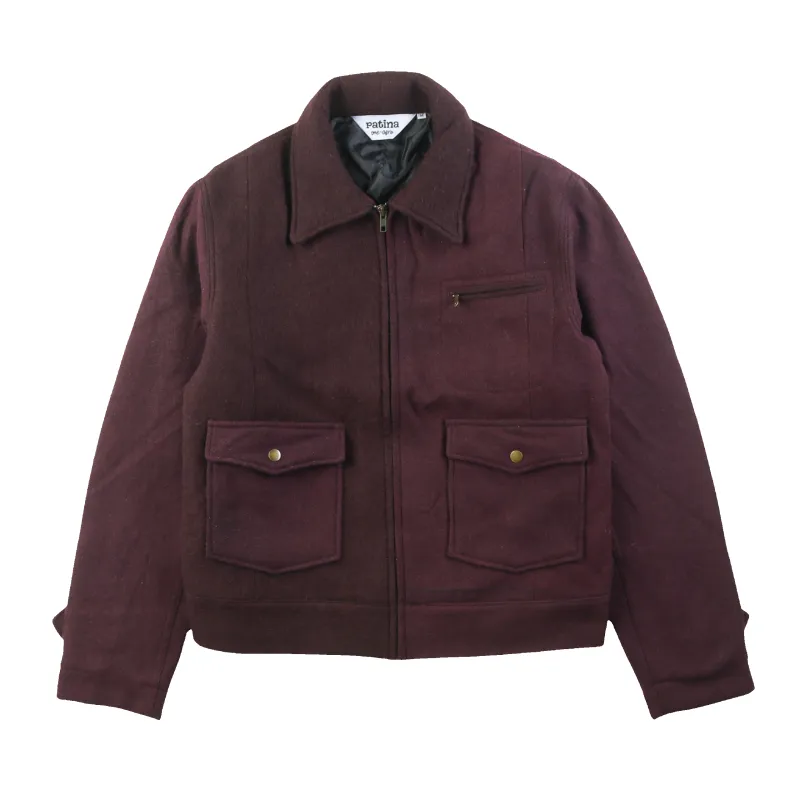 Wool Crew Jacket - Maroon sold by Patina