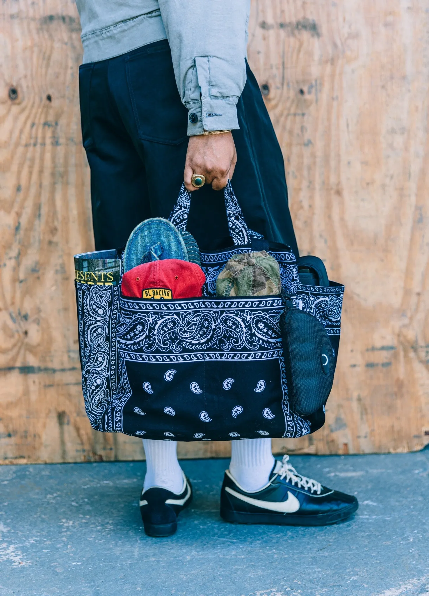 Bandana Tote Bag - Black sold by Patina product image thumbnail 2