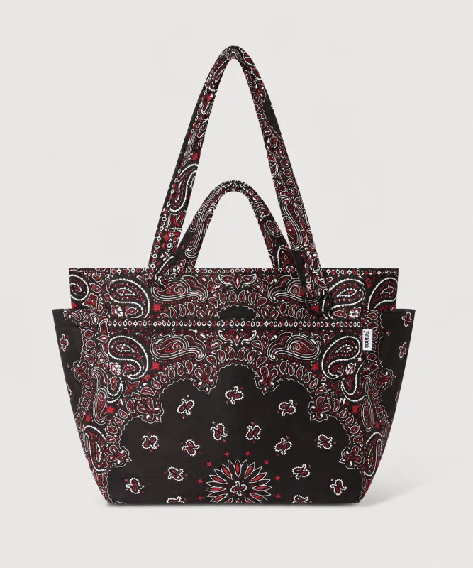 Bandana Tote Bag - Black & Red made by Patina