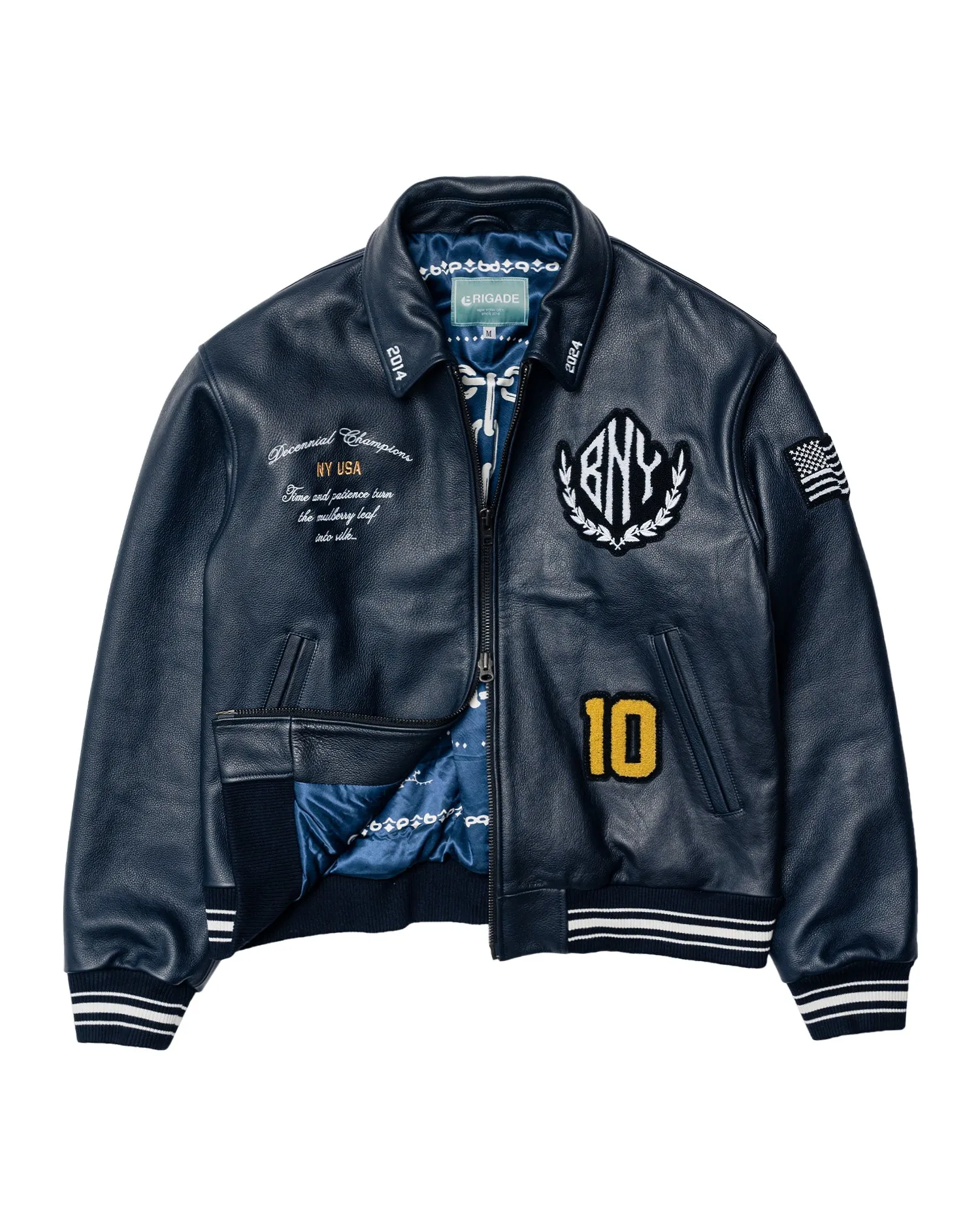 Decennial Leather Varsity Jacket sold by Brigade USA product image thumbnail 2