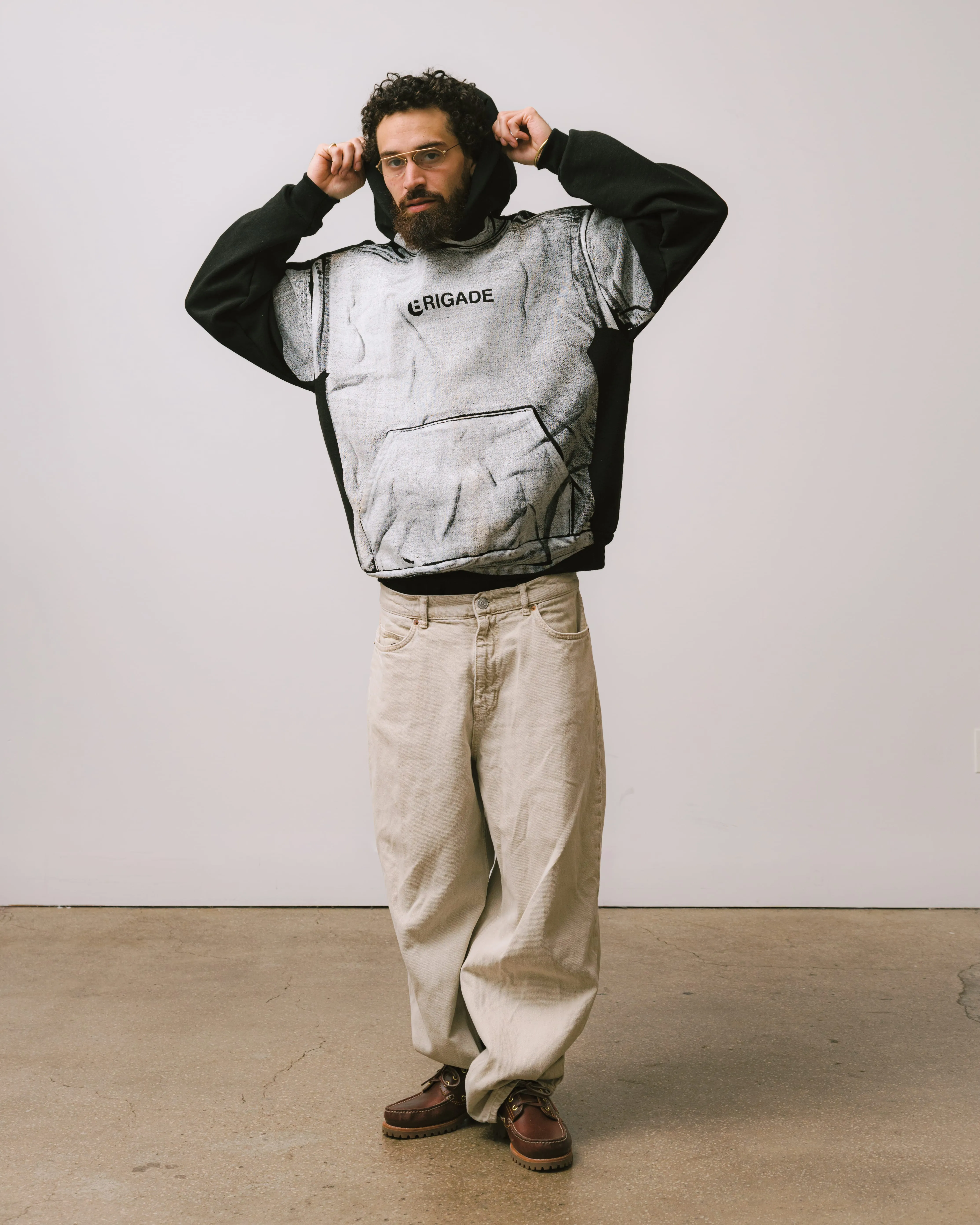 Tromp-l'oeil Logo Tee Hoodie sold by Brigade USA product image thumbnail 5