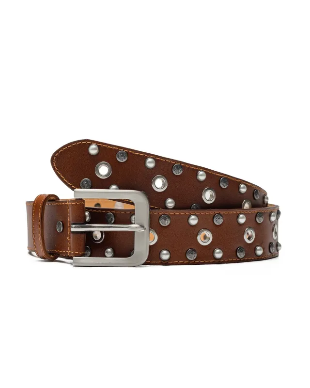 Brown Studded Belt sold by Brigade USA