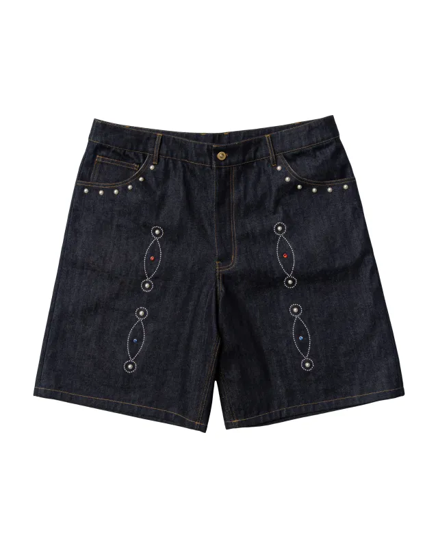 Studded Denim Shorts sold by Brigade USA