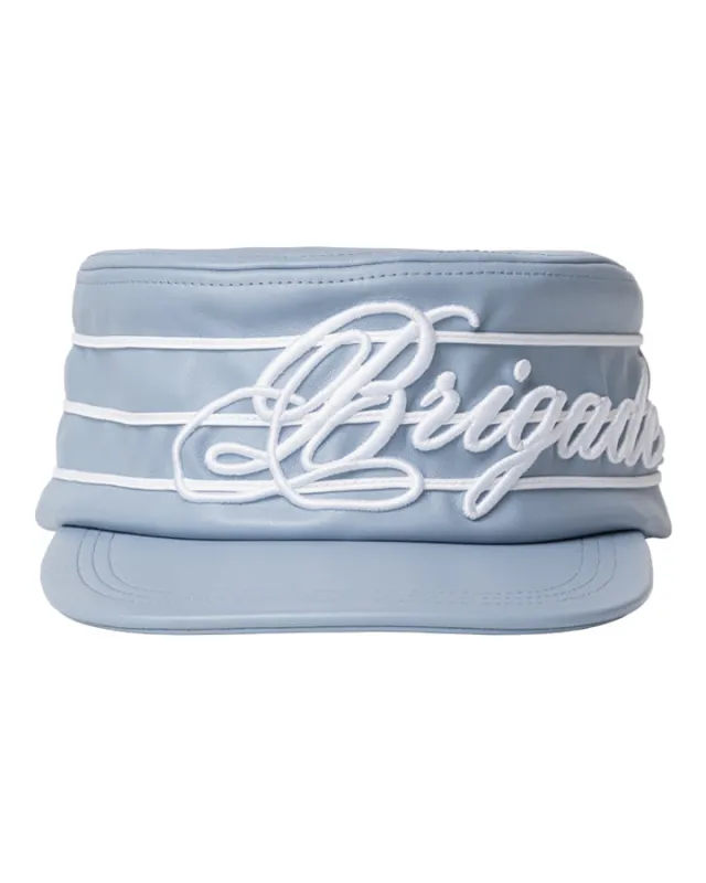Leather Pillbox Hat made by Brigade USA