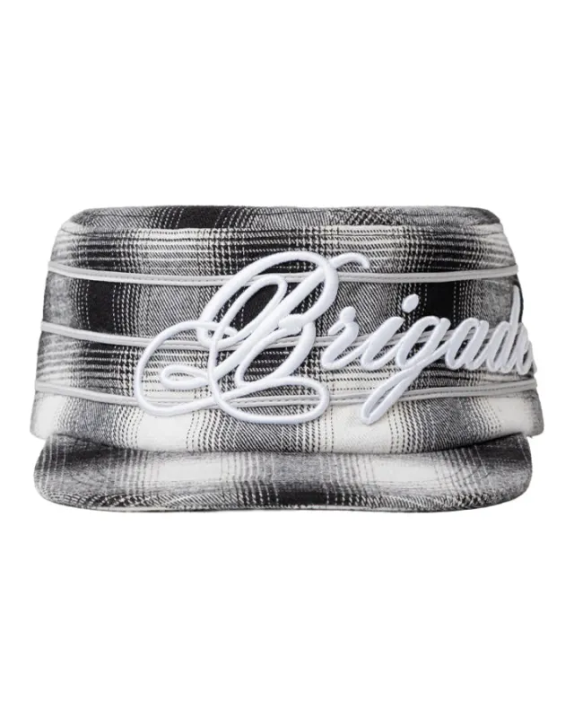 Shadow Plaid Pillbox Hat made by Brigade USA