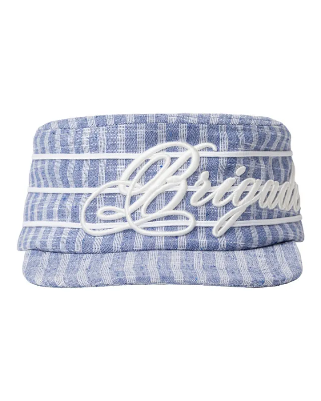 Plaid Pillbox Hat made by Brigade USA