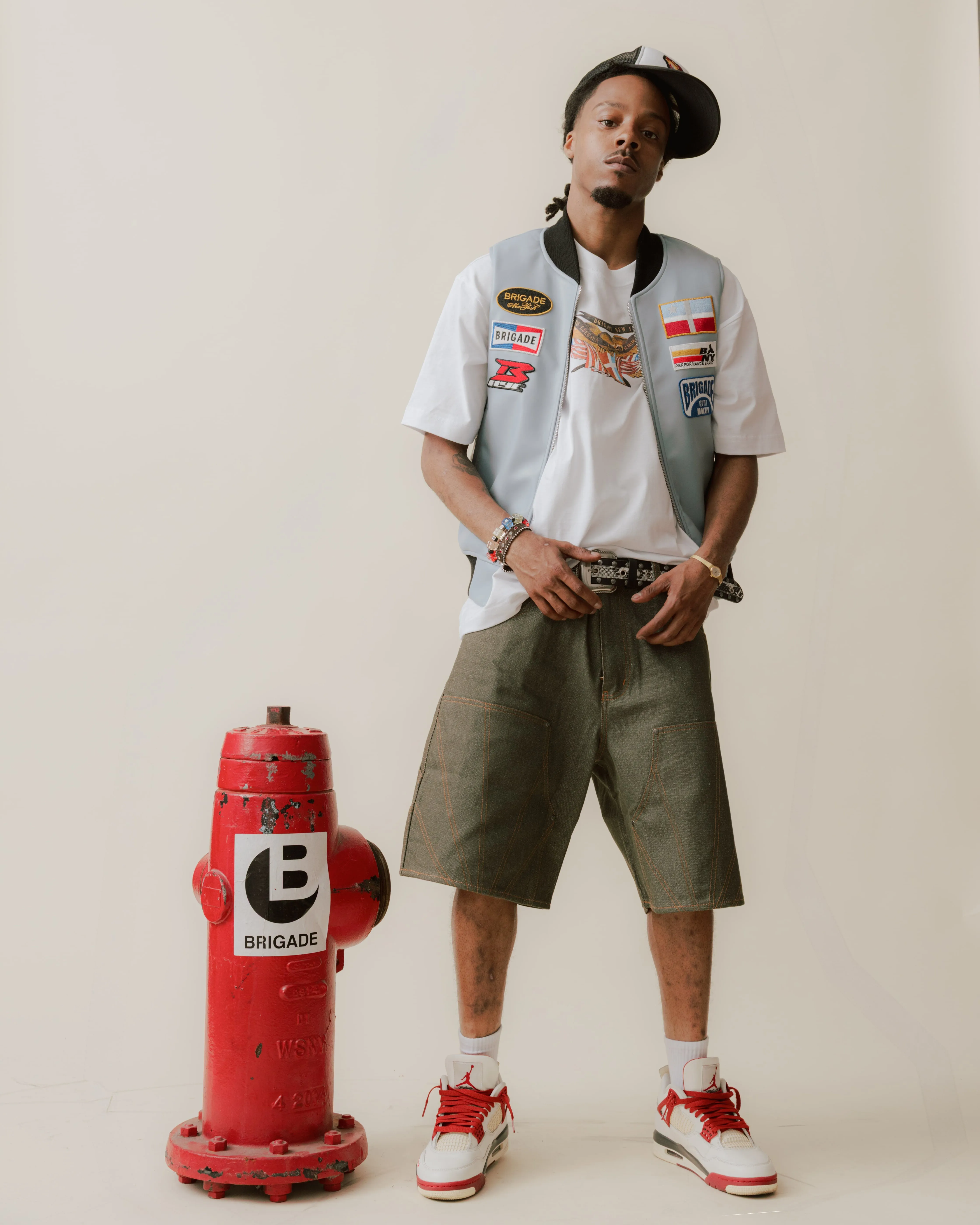 Raw Denim Double Knee Shorts sold by Brigade USA product image thumbnail 5