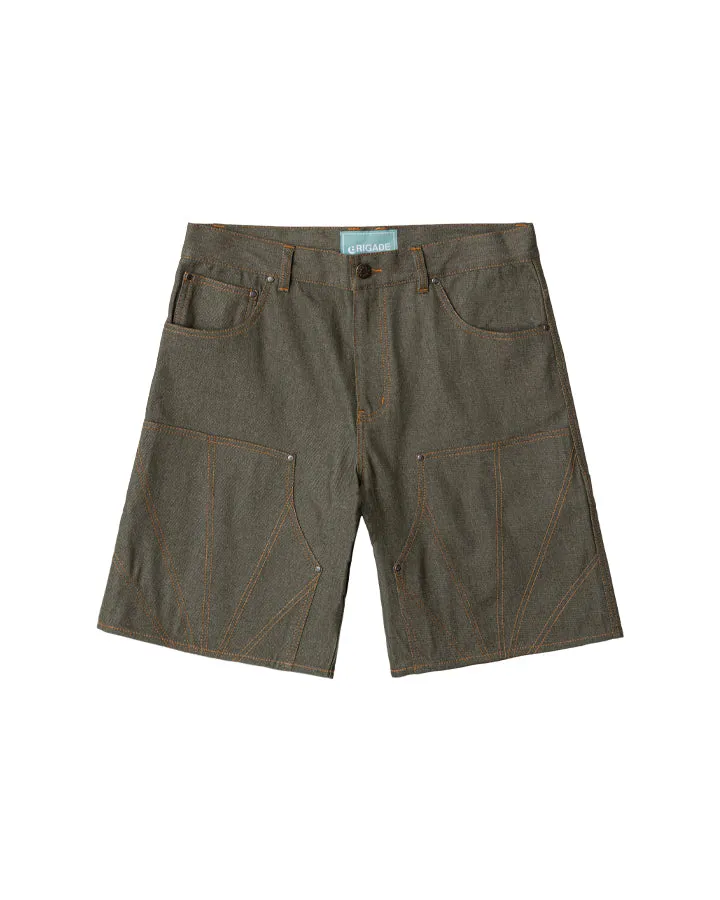 Raw Denim Double Knee Shorts sold by Brigade USA