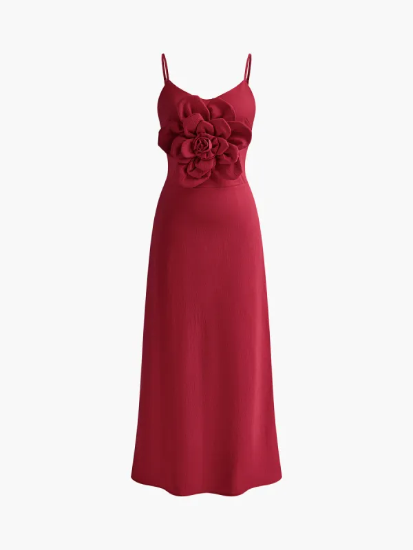 3D Flower Cami Long Dress sold by COMMENSE
