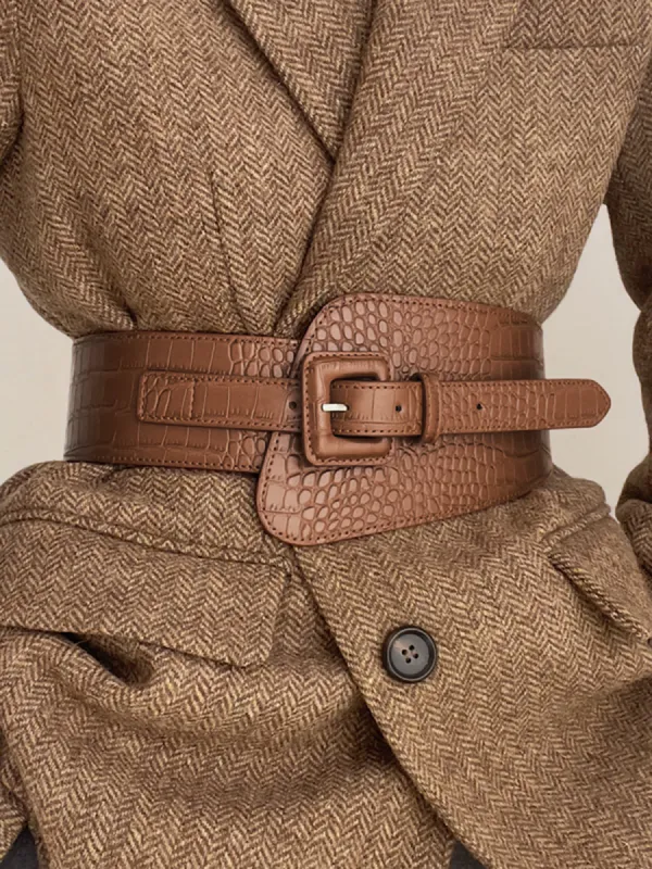 Snakeskin Leather Belt sold by COMMENSE