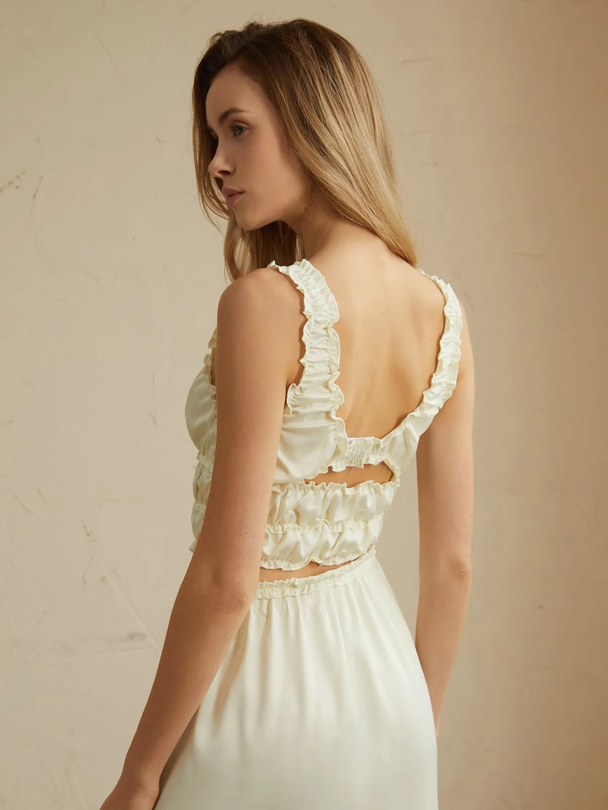 Pleated Lettuce Trim Tank Top sold by COMMENSE product image thumbnail 4