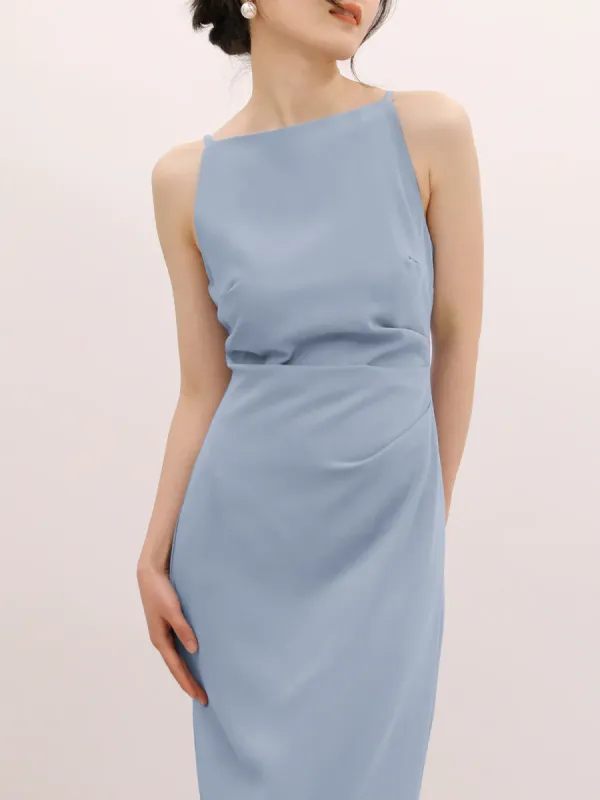 Silent Sea Boat Neck Midi Dress sold by COMMENSE