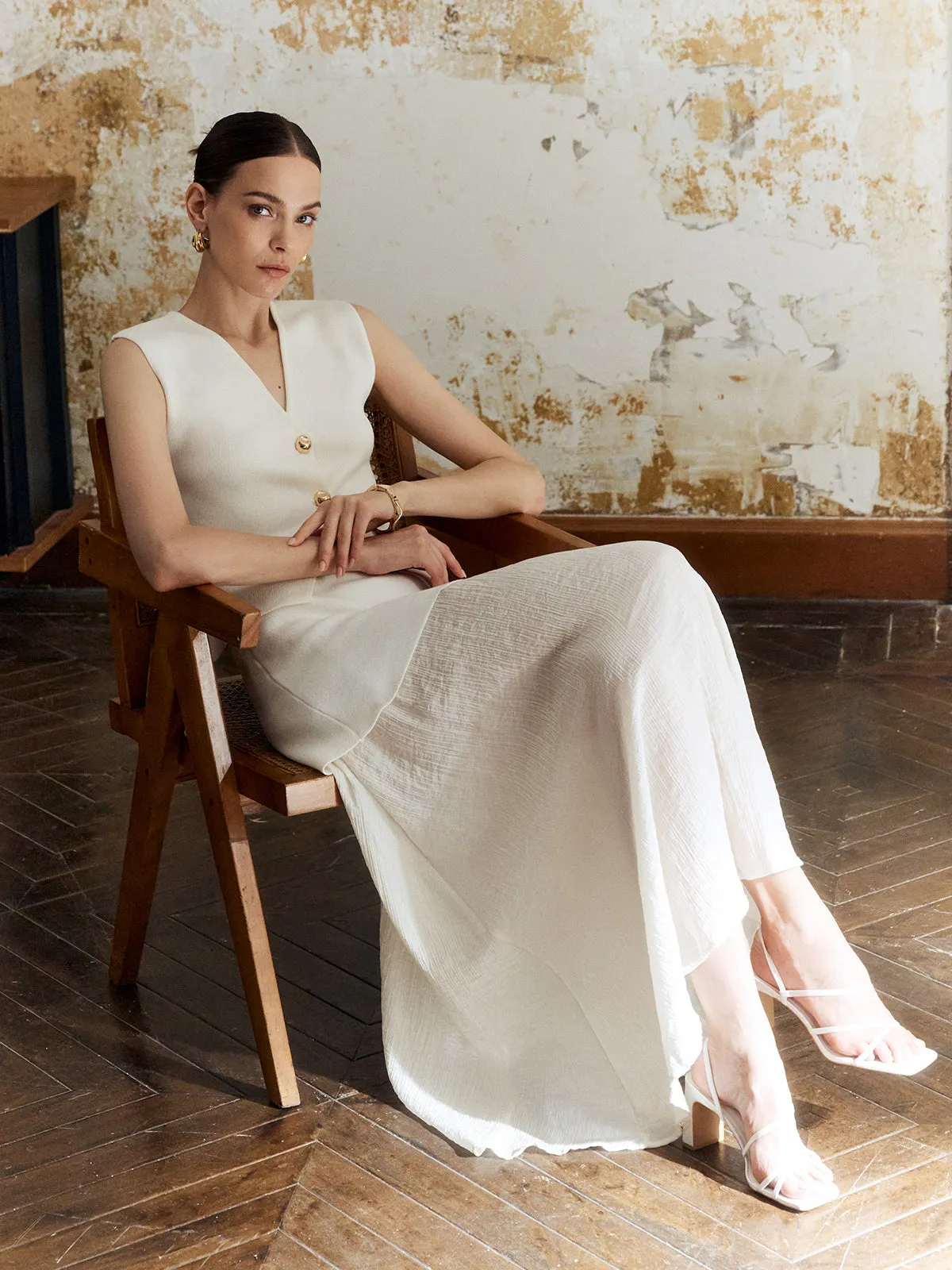 Panel Pleated Maxi Skirt sold by COMMENSE product image thumbnail 5