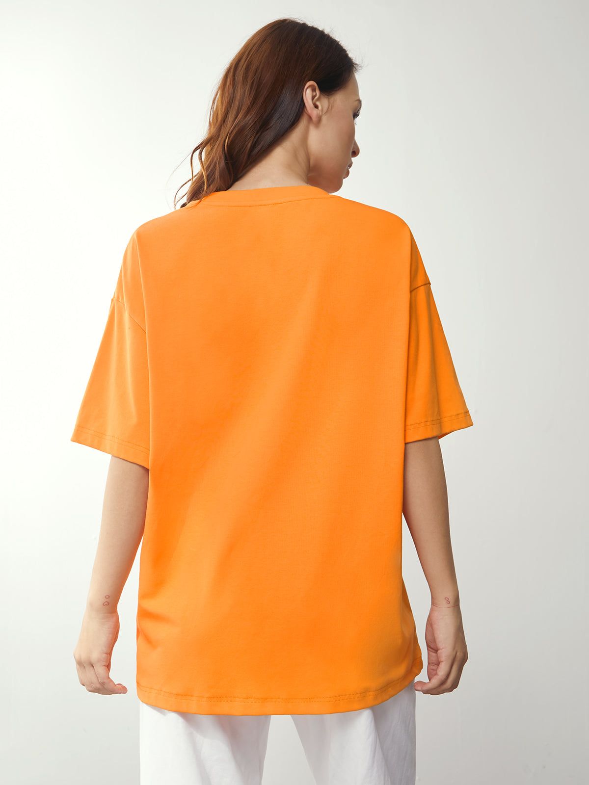 Orange Oversized T-shirt sold by COMMENSE product image thumbnail 5