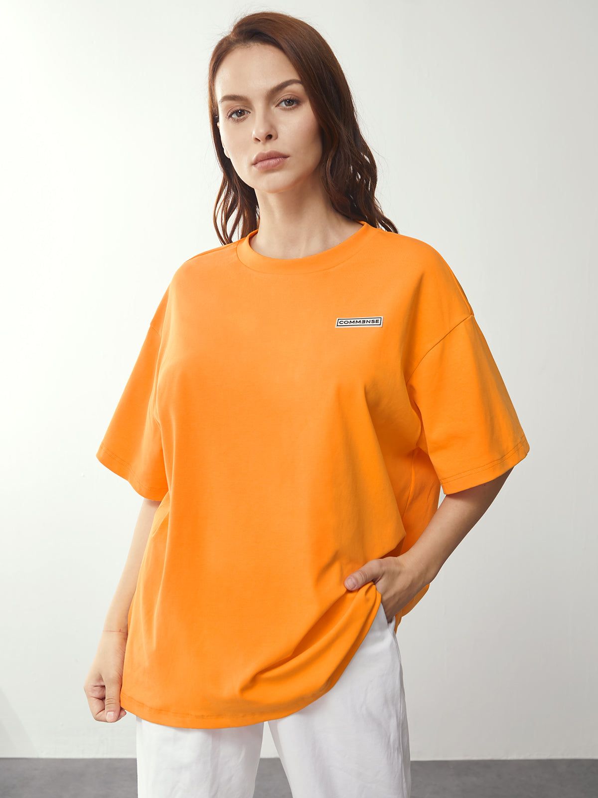 Orange Oversized T-shirt sold by COMMENSE product image thumbnail 2