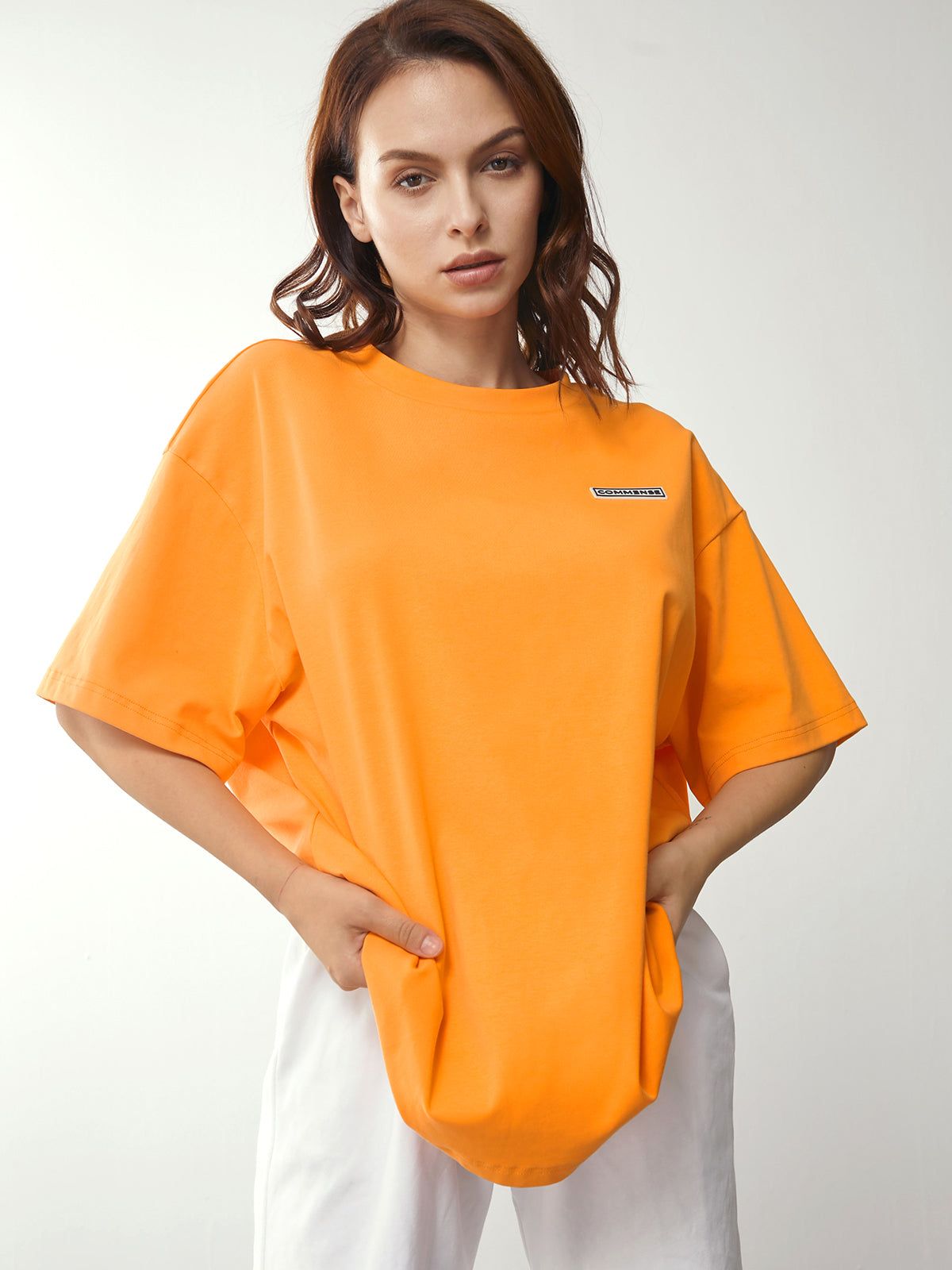 Orange Oversized T-shirt sold by COMMENSE product image thumbnail 3